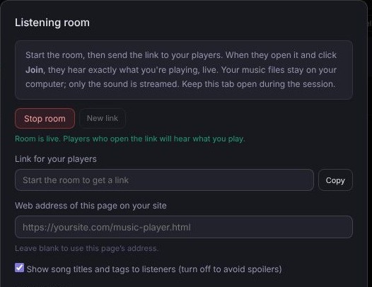 The listening room